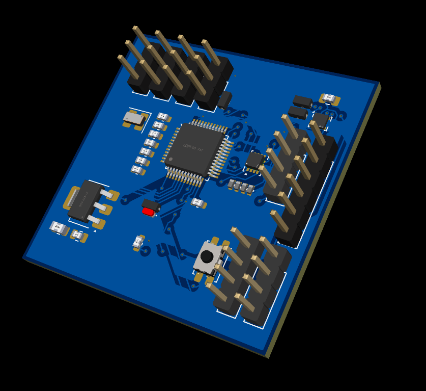 Custom flight controller PCB render